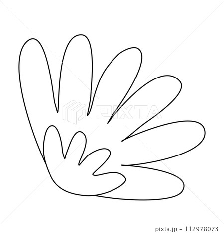 Simple chrysanthemum or calendula flower, doodle style flat vector outline for coloring book 112978073