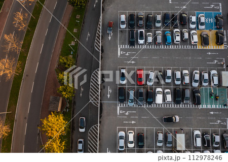 Commercial car parking in big city 112978246