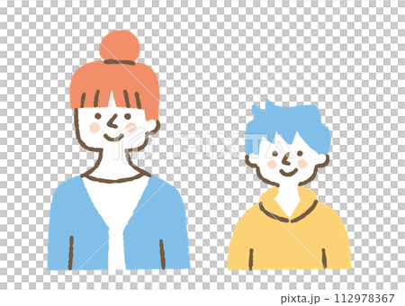 母親和兒子穿著開襟衫_color 母親和兒子穿著開襟衫_color 112978367