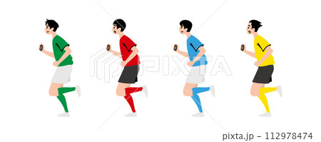 走るサッカー選手 走るサッカー選手 112978474