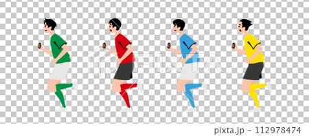 走るサッカー選手 走るサッカー選手 112978474
