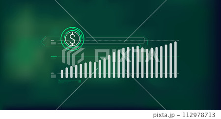 Abstract infographics about the growth of the dollar price. 112978713