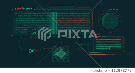 Sci-fi HUD interface for data research. 112978775