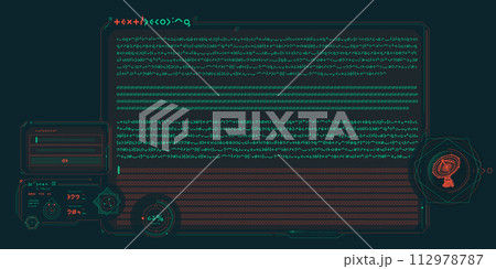 Sci-fi interface of data decoding program. 112978787
