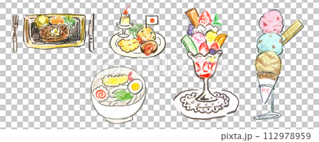 色鉛筆で描いたファミレスや喫茶店のメニュー色々まとめ 色鉛筆で描いたファミレスや喫茶店のメニュー色々まとめ 112978959