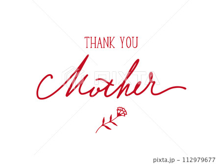 母の日の文字とカーネーションのイラスト 112979677