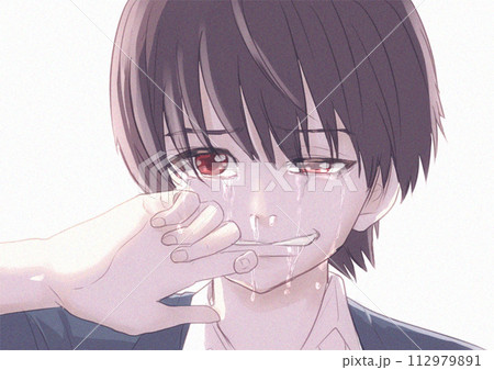 涙を流す少年 112979891