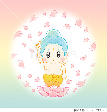 花まつり　かわいいお釈迦さま　イラスト 112979937