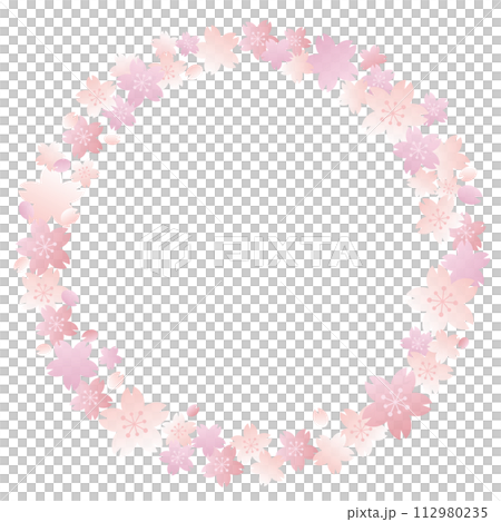 Cherry blossom frame circle Cherry blossom frame circle 112980235