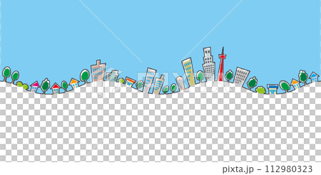 城市景觀的流行插畫 112980323