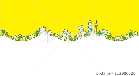 街並みのポップなイラスト 街並みのポップなイラスト 112980326