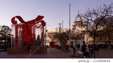 City hall of city Sants Coloma de Gramenet at Christmas time City hall of city Sants Coloma de Gramenet at Christmas time 112980644