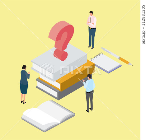 ビジネスの山積みの課題に対して悩む人々 112981205