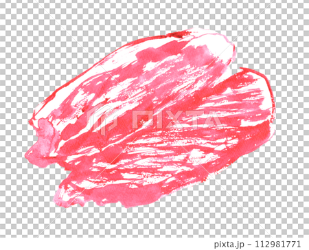 水彩で描いた牛肉　マルカワのイラスト 112981771