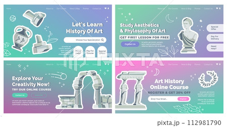 Web banner collection for art history course promo 112981790