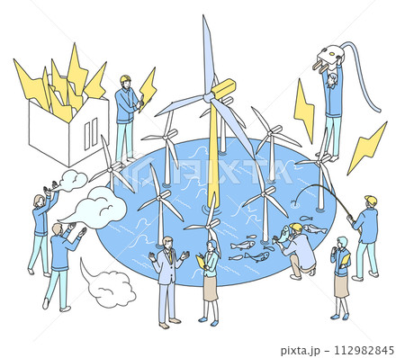 洋上風力発電イメージ 112982845