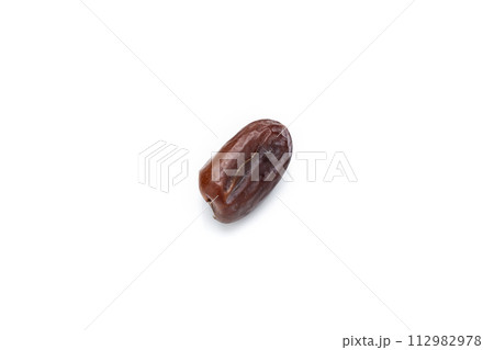 Image of tasty dried dates fruits isolated on white background. 112982978