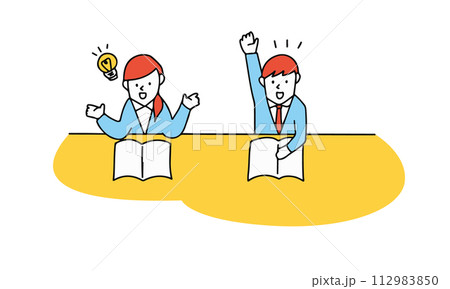 手元の本を見て気づきや学びを得た学生・就活生のイメージイラスト 手元の本を見て気づきや学びを得た学生・就活生のイメージイラスト 112983850