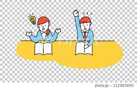 手元の本を見て気づきや学びを得た学生・就活生のイメージイラスト 手元の本を見て気づきや学びを得た学生・就活生のイメージイラスト 112983850