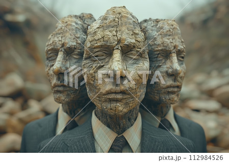 AI-generated content. Three statues with...のイラスト素材 [112984526] - PIXTA