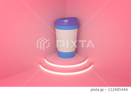 Take-away coffee cup under spotlight Take-away coffee cup under spotlight 112985448