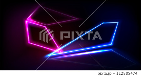 Abstract neon light arrow line background vector Abstract neon light arrow line background vector 112985474