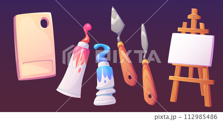 Art tools and supplies for painting Art tools and supplies for painting 112985486