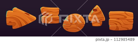 Wooden signboard for game ui design. Wooden signboard for game ui design. 112985489