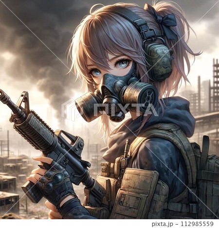荒廃した世界の女兵士 荒廃した世界の女兵士 112985559