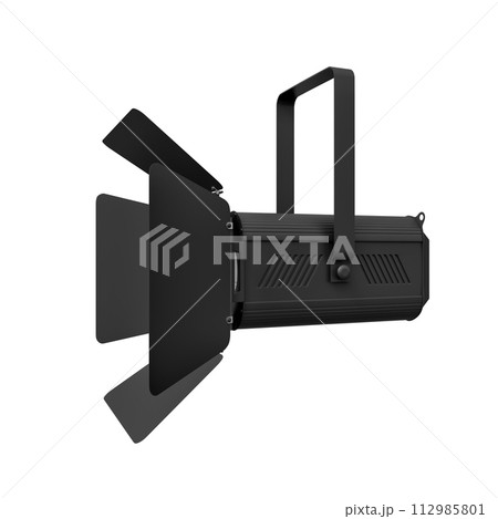 Black studio light with barn doors isolated 112985801