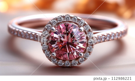 ring with a sparkling precious stones 112986221