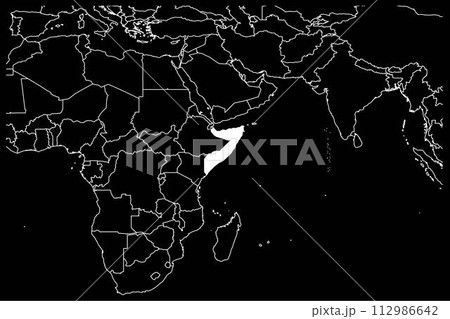Somalia map africa black background 112986642