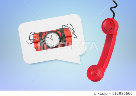 Time bomb and phone depicting urgent call 112986660