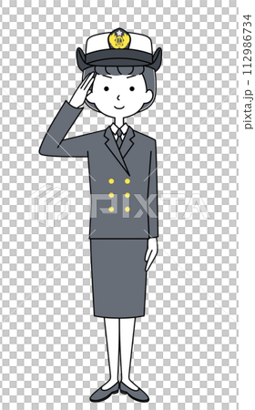 海上自衛隊中士敬禮圖解（冬季制服） 112986734