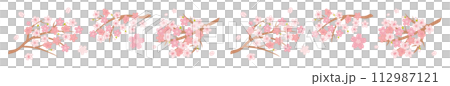 Spring cherry blossom branch line illustration 112987121
