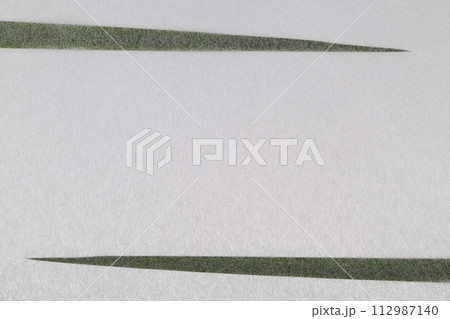 和紙とセキショウの葉のコラボ（背景素材） 112987140