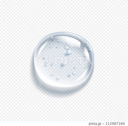 Hyaluronic acid drop with bubbles realistic vector illustration Hyaluronic acid drop with bubbles realistic vector illustration 112987160
