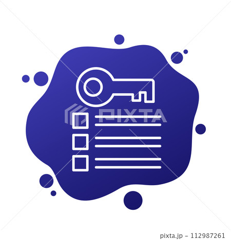 key takeaway icon, linear vector 112987261