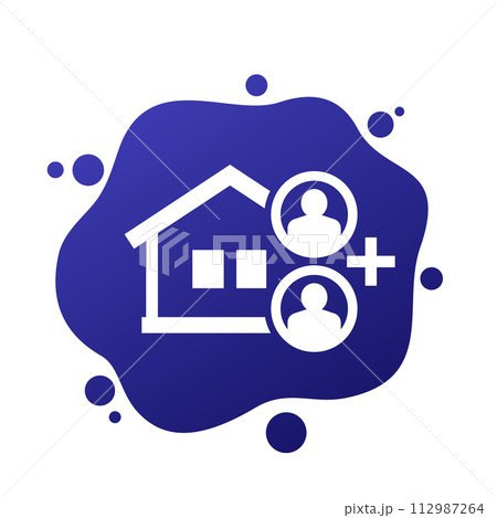 tenants and a house vector icon tenants and a house vector icon 112987264