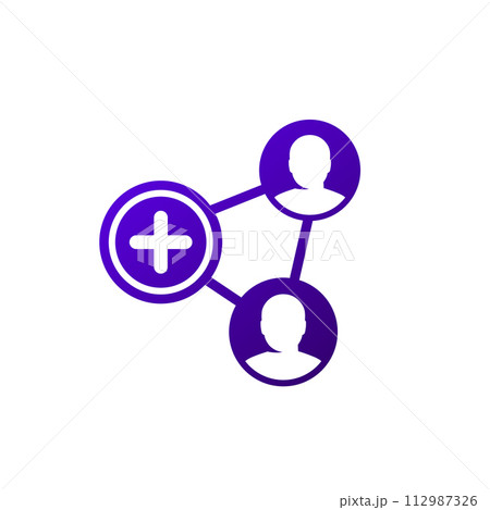 referrals or affiliate program icon on white referrals or affiliate program icon on white 112987326