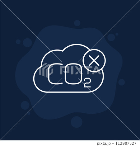 ban carbon emissions icon, line vector ban carbon emissions icon, line vector 112987327