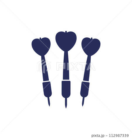 Darts on white, vector icon Darts on white, vector icon 112987339