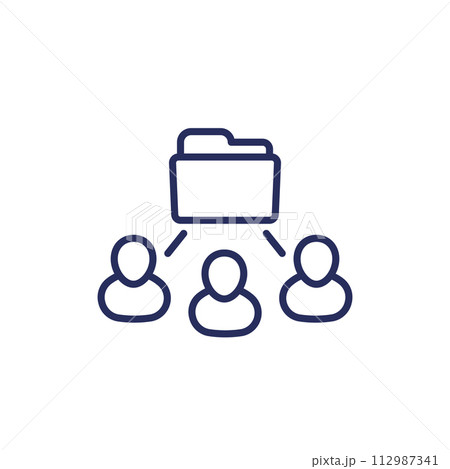 shared folder line icon, document collaboration shared folder line icon, document collaboration 112987341