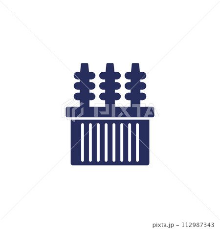 substation icon on white, vector substation icon on white, vector 112987343