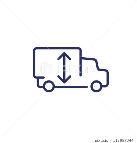 truck height icon, line vector truck height icon, line vector 112987344