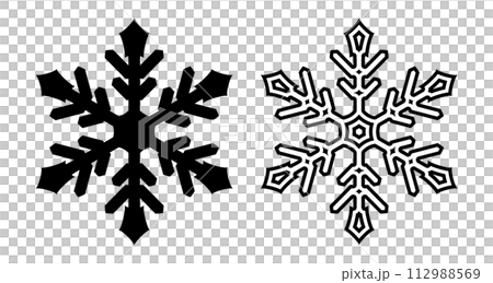 冷凍のアイコン。雪や氷の結晶のマーク。シンプルなモノクロのシルエットイラスト。 冷凍のアイコン。雪や氷の結晶のマーク。シンプルなモノクロのシルエットイラスト。 112988569