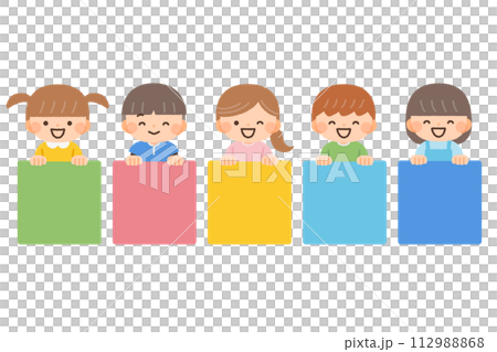Illustration material of children with titles 112988868