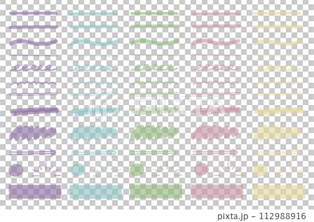 5色線標記風格插圖集 暗色 112988916