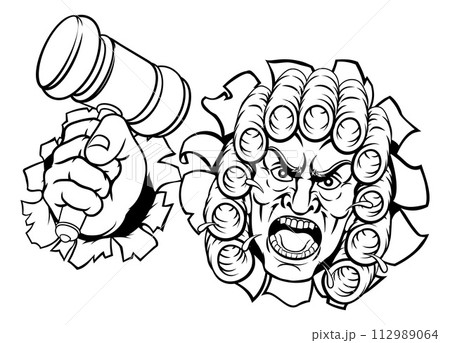 Angry Judge Cartoon Character Angry Judge Cartoon Character 112989064