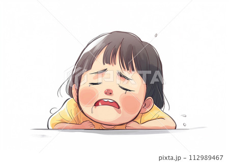 泣いている小さな女の子 泣いている小さな女の子 112989467